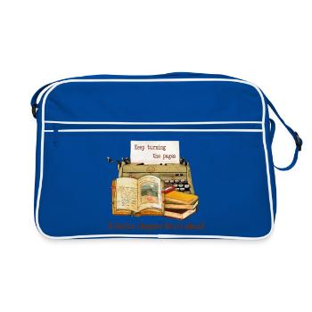 Keep Turning The Pages  - Retro Bag - blue/white - Front