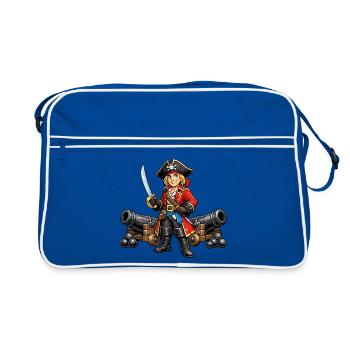 Pirate avec des canons - Sac Retro - bleu/blanc - Devant