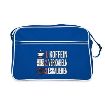 Pyro Kaffee Feuerwerk - Retro Tasche - Blau/Weiß - Vorne