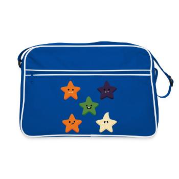 Five Spooky Little Stars - Retro Tasche - Blau/Weiß - Vorne