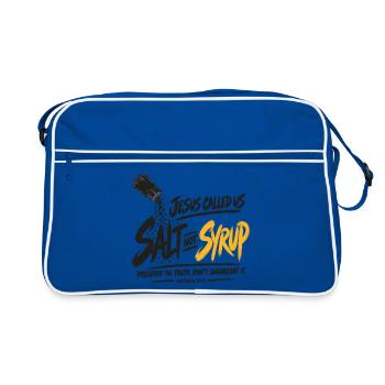 Graffiti-Skript-Burst-Logo - Retro Tasche - Blau/Weiß - Vorne