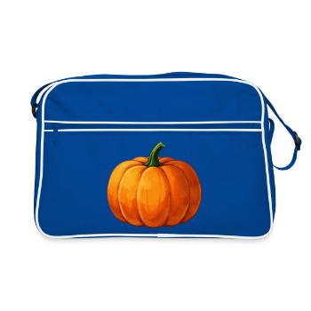 Herbstkürbis - Retro Tasche - Blau/Weiß - Vorne