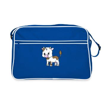 a cute little cow - Retro Bag - blue/white - Front