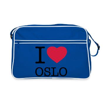 J’AIME OSLO Norvège - Sac Retro - bleu/blanc - Devant