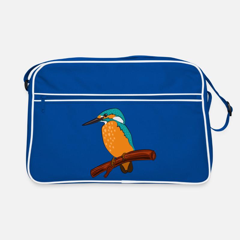 eisvogel vogel bunt Retro Tasche