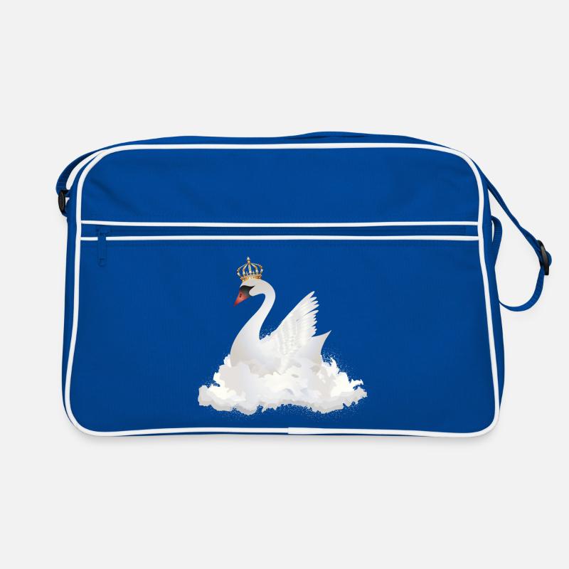 traumhafter Schwan in den Wolken mit einer Krone Retro Tasche