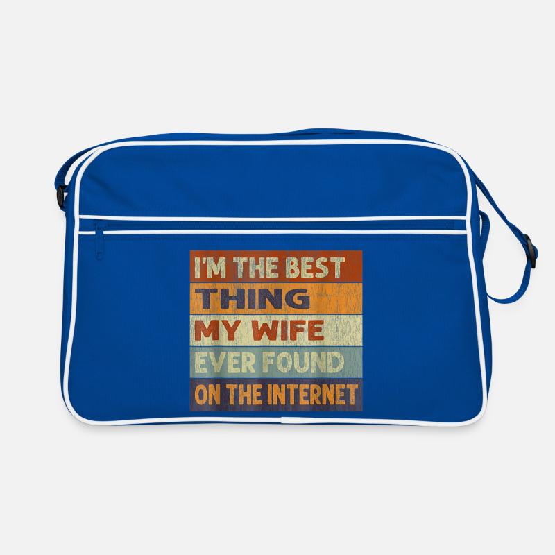 Ironisches Zitat über das Internet und die Ehe Retro Tasche