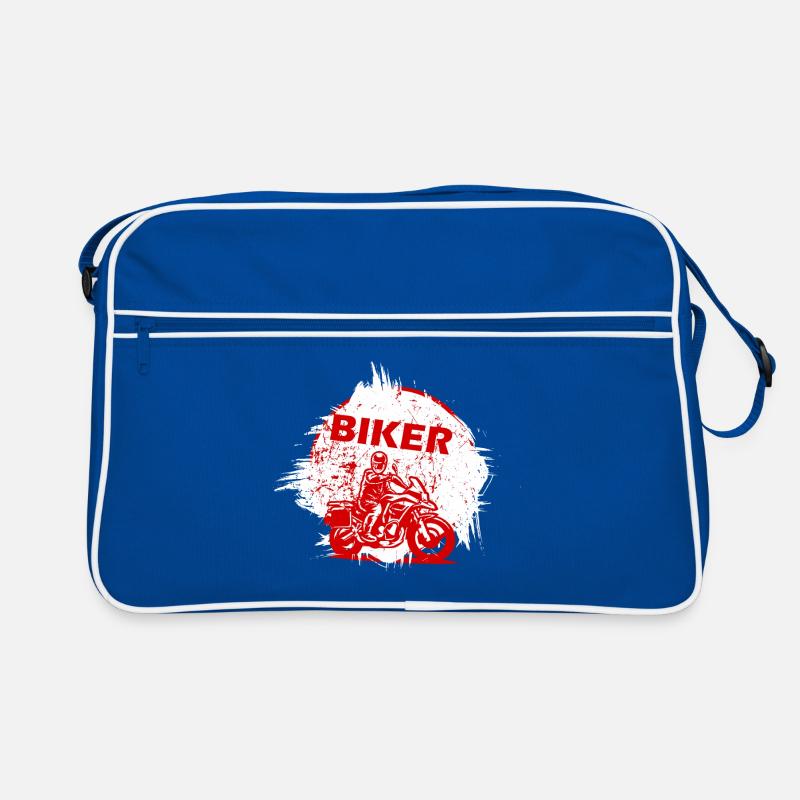 Red Biker Motorcycle Splash Effect Retro Bag