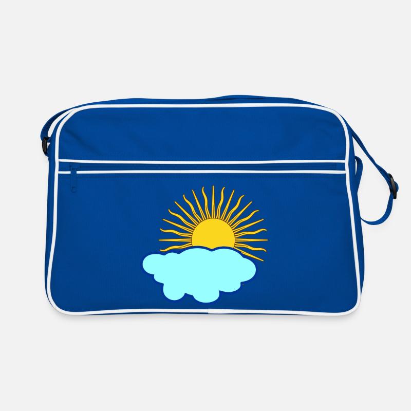 Sonne hinter Wolke Retro Tasche
