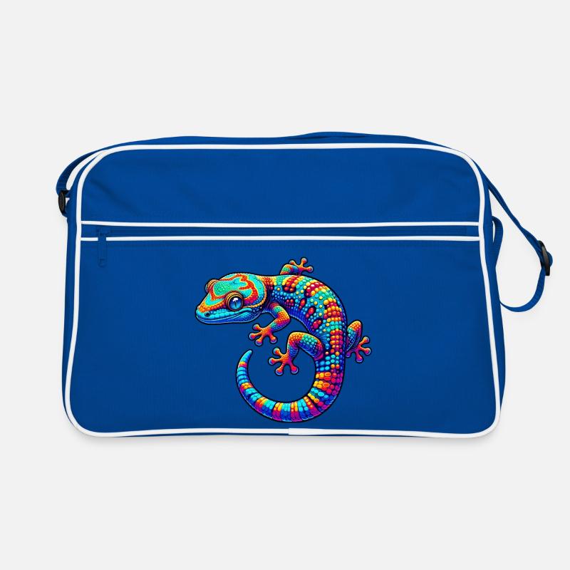 Gecko - Retro Tasche - Blau/Weiß
