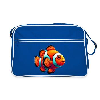 Clownfisch - Retro Tasche - Blau/Weiß - Vorne