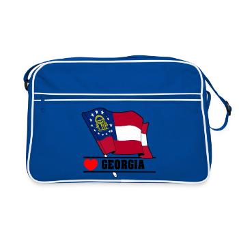 Drapeau Géorgie coeur GÉORGIE - Sac Retro - bleu/blanc - Devant