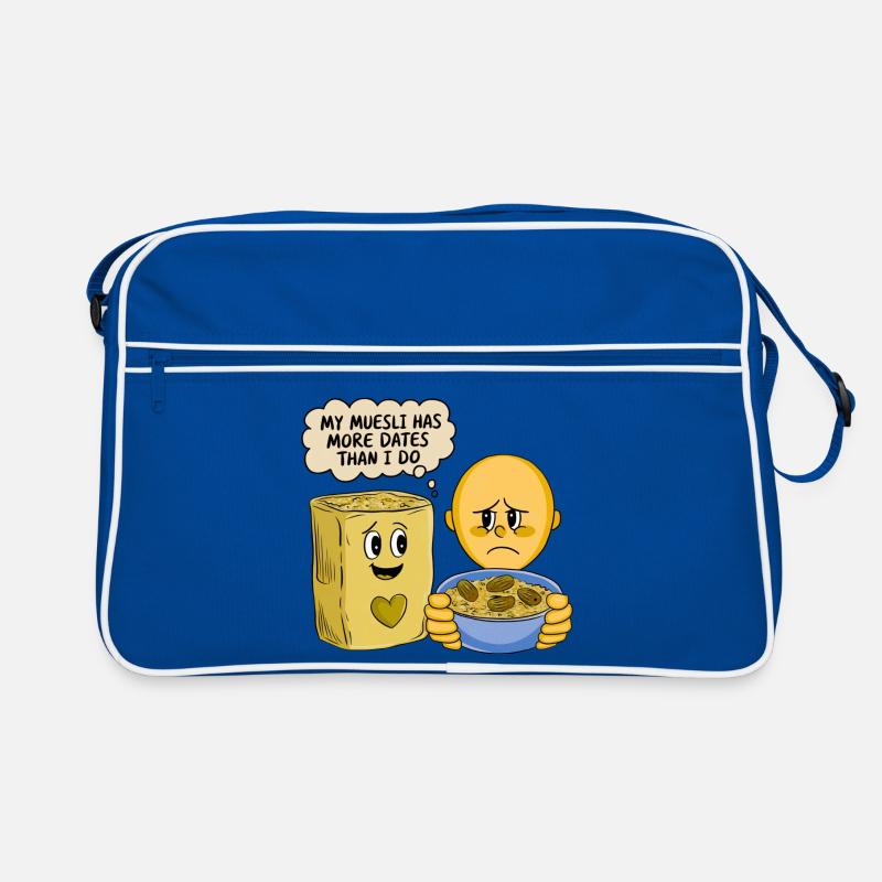 My Muesli has more DATES - Retro Tasche - Blau/Weiß