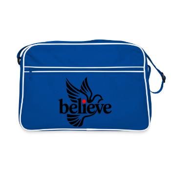 believe pigeon - Retro Bag - blue/white - Front
