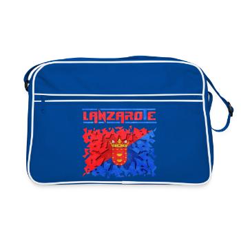 Inscription de l’île de Lanzarote avec armoiries - Sac Retro - bleu/blanc - Devant
