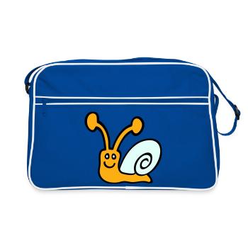coquille d’escargot mignon mignon heureux cool - Sac Retro - bleu/blanc - Devant