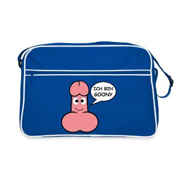 Goony rose dessin animé pénis humour - Sac Retro - bleu/blanc - Devant