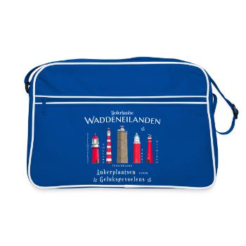 Phares des Waddeneilanden Îles de la Frise occidentale - Sac Retro - bleu/blanc - Devant