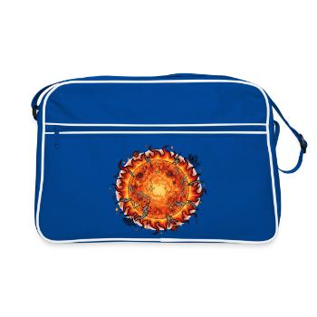 Explosion de boule de soleil enflammée - Sac Retro - bleu/blanc - Devant