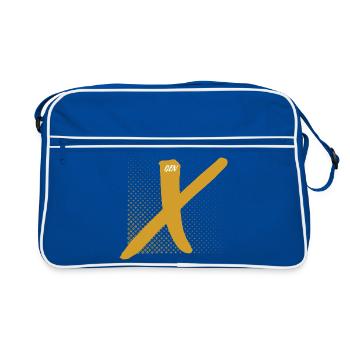 Gen X Goldenes X - Retro Tasche - Blau/Weiß - Vorne