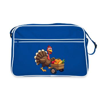 Thanksgiving Funny Thanksgiving Turkey - Retro Bag - blue/white - Front