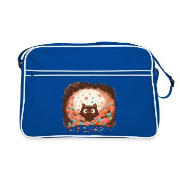 Katzentraum im Zuckerkreisel - Retro Bag - blue/white - Front
