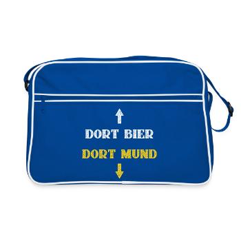 Il y a de la bière, là-bas dans la bouche - Sac Retro - bleu/blanc - Devant