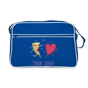 Le véritable amour de la pizza - Sac Retro - bleu/blanc - Devant
