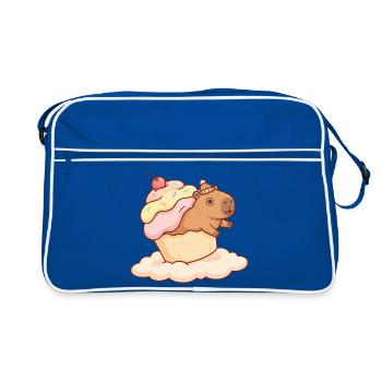 Capybara cupcake on cloud sweet motif - Retro Bag - blue/white - Front