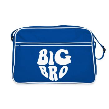 Big Brother Heart Logo - Customizable color - Retro Bag - blue/white - Front