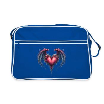 Floral winged heart - Retro Bag - blue/white - Front