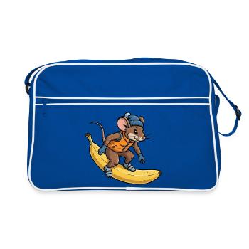 Cool Mouse Rat Banana Snowboard Sport d’hiver - Sac Retro - bleu/blanc - Devant