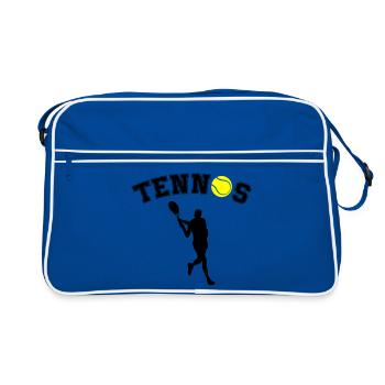 Tennis Ball Night Silhouette - Retro Bag - blue/white - Front