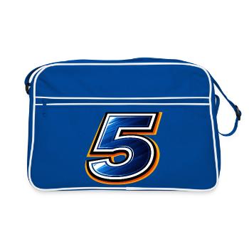 Maillot de football numéro 5 design sportif - Sac Retro - bleu/blanc - Devant