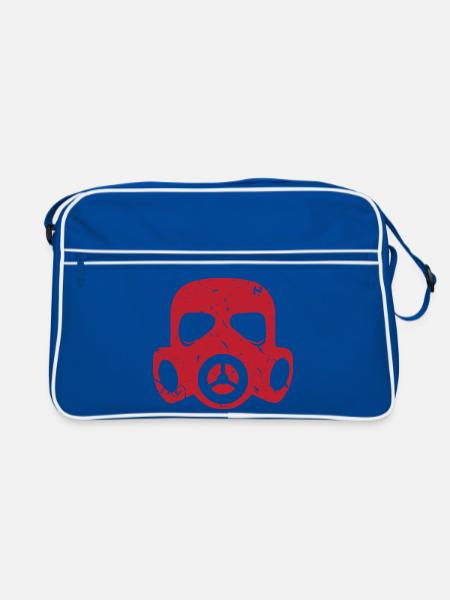 Grunge Gas Mask Nuclear Radioactive Particulate Matter - Retro Bag - blue/white - Front