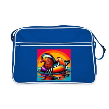 Canard mandarin - Sac Retro - bleu/blanc - Devant