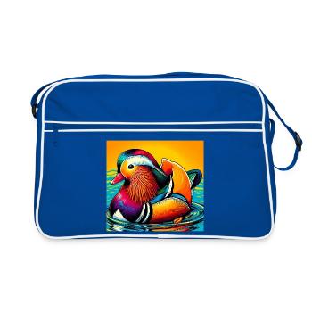 Canard mandarin - Sac Retro - bleu/blanc - Devant