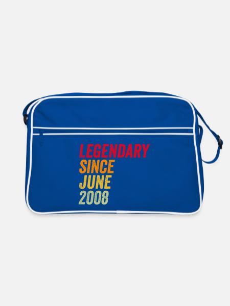 18th birthday 18 years June 2008 - Retro Bag - blue/white - Front