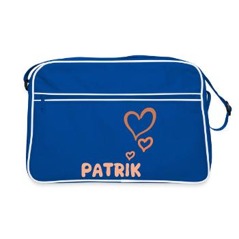 Name Patrik - Retro Tasche - Blau/Weiß - Vorne