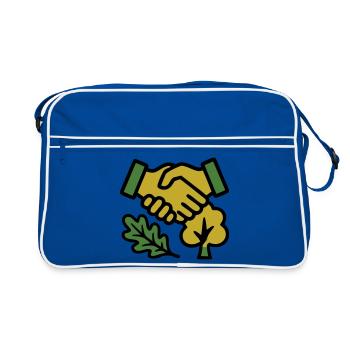 Handschlag Natur Forst Logo - Retro Tasche - Blau/Weiß - Vorne