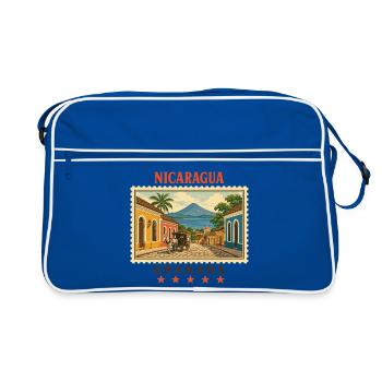 Nicaragua Granada Vintage Reisemarke - Retro Tasche - Blau/Weiß - Vorne