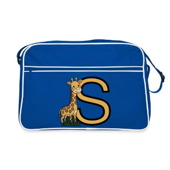 Girafe et grand motif en S - Sac Retro - bleu/blanc - Devant