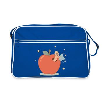 Rat de bibliothèque drôle qui nettoie la maison - Sac Retro - bleu/blanc - Devant