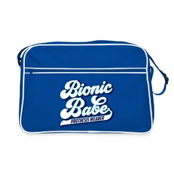 Bionic Babe | Prothese | Farben änderbar - Retro Tasche - Blau/Weiß - Vorne