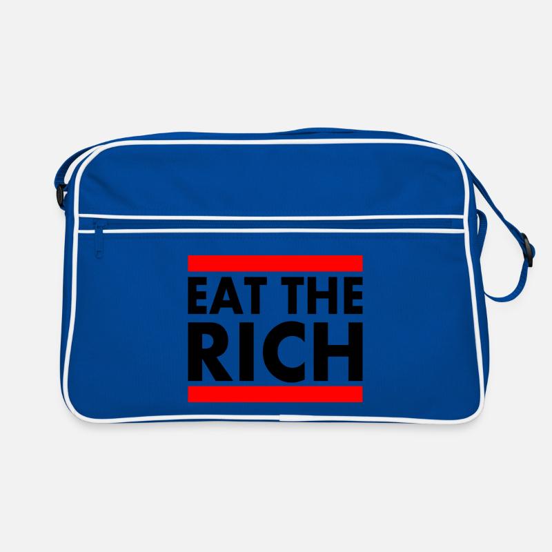 Eat the rich - Retro Tasche - Blau/Weiß