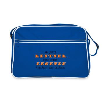 Rentner Legende - Retro Tasche - Blau/Weiß - Vorne