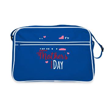 Happy Mothers Day Mutter Tag Muttertag Geschenk - Retro Tasche - Blau/Weiß - Vorne