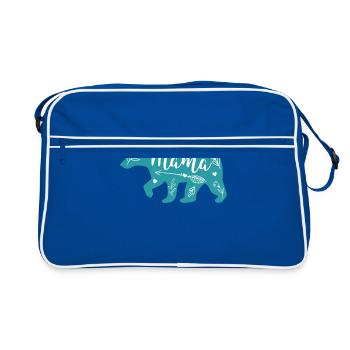 Mama Bear Mom Mum Mutter Tag Muttertag Geschenk - Retro Tasche - Blau/Weiß - Vorne