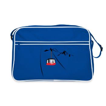 telecabine jackson hole - Sac Retro - bleu/blanc - Devant