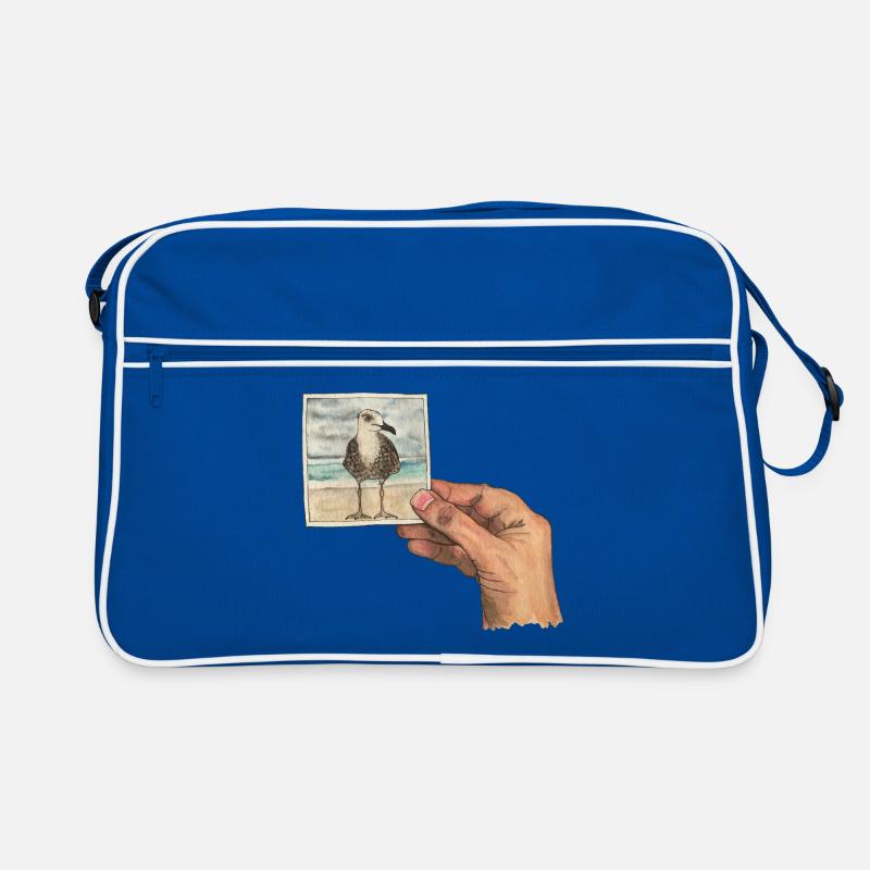 Main avec photo d'une mouette Sac Retro